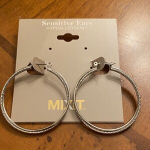 Mixit Silver Hypoallergenic Hoop Earrings